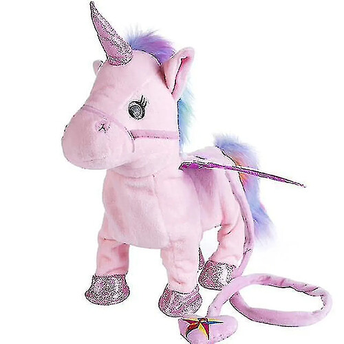 Universal VIP chant et marche en peluche électronique de licorne typink