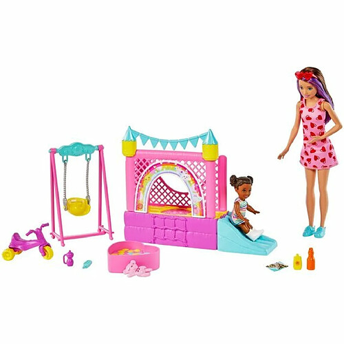 Ludendo Barbie Skipper Baby-Sitter : Coffret Château gonflable