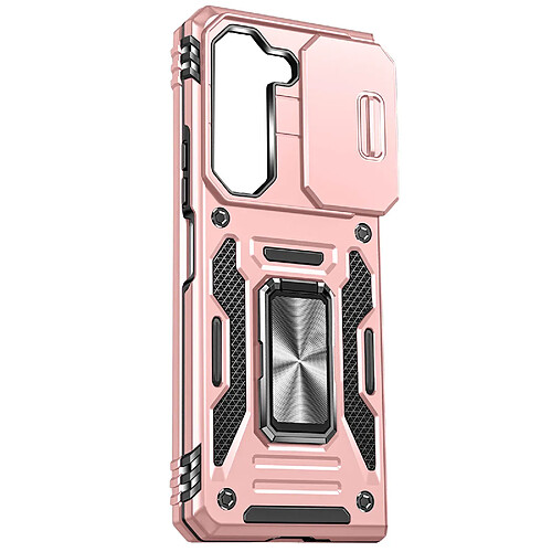 Avizar Coque pour Samsung Galaxy Z Fold 5 Antichoc Cache Caméra Bague Support Rose Gold