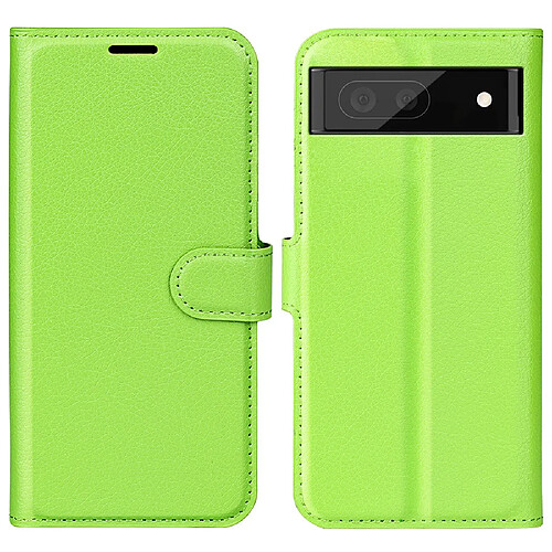 Etui en PU texture litchi, anti-rayures avec support, vert pour votre Google Pixel 7 Pro