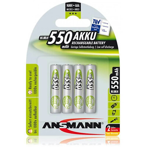 Gp batteries ANSMANN 4 piles NIMH AAA 550mAh rechargeable