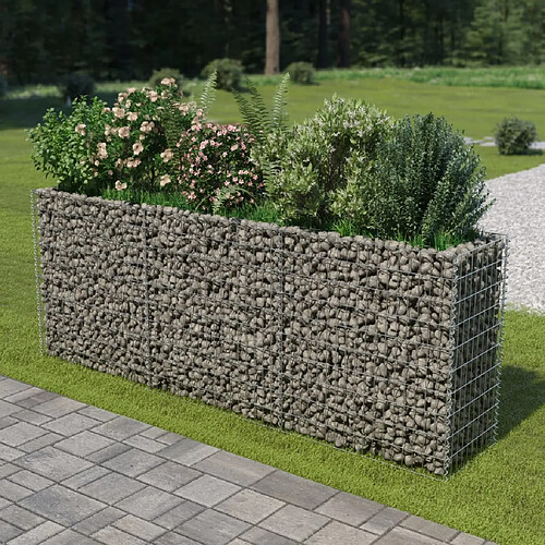 vidaXL Lit surélevé à gabion Acier galvanisé 270x50x100 cm