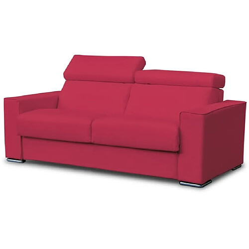 City Canapé lit Andorra 3 places micro fibre rouge 140 cm