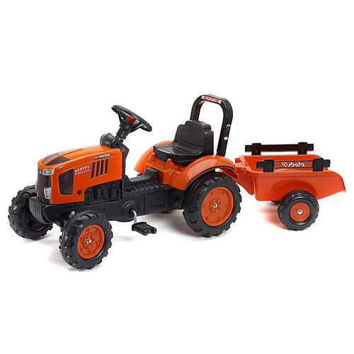 FALK Tracteur enfant Kubota M7171 + remorque