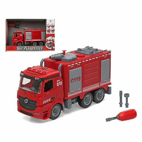 BigBuy Fun Camion de pompier son et lumière Diy Assembly 37 x 25 cm (37 x 25 cm)