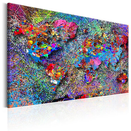 Artgeist Tableau - Map: Jackson Pollock inspiration [30x20]