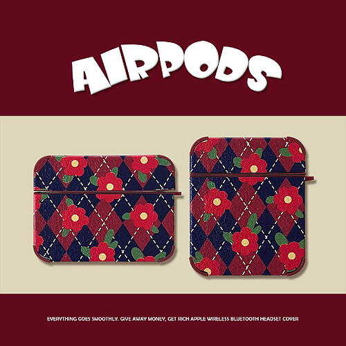 GUPBOO Airpods Coque Housse Étui Protecteur Compatible pour AirPods1/2-Ins fille de fleur rouge de style coréen