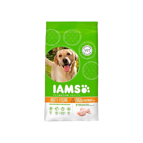 Iams Chien IAMS Croquettes Light au poulet - Stérilisé ou surpoids - Toutes races - 3kg - Pour chien adulte