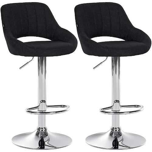 Non Lot de 2 tabourets de bar Milet tissu C