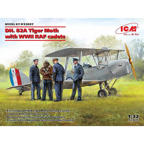 Icm Maquette Avion Dh. 82a Tiger Moth With Wwii Raf Cadets