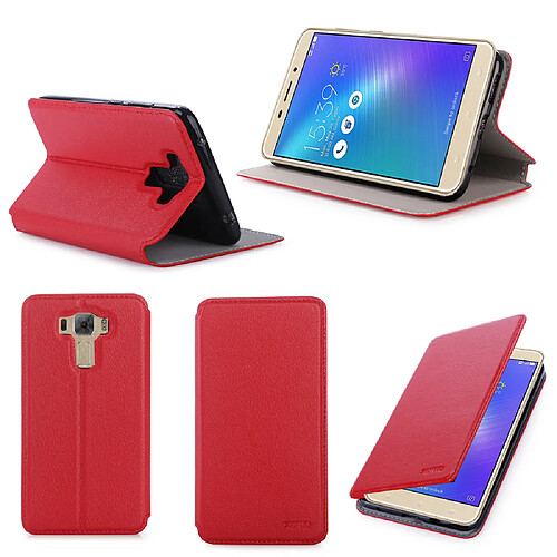 Xeptio Etui coque luxe Asus Zenfone 3 LASER ZC551KL rouge Ultra Slim - Housse pochette