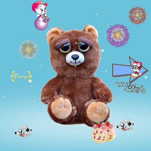 Universal Amusant mignon changement d'expression faciale animaux farcis peluche poupée pour cadeau