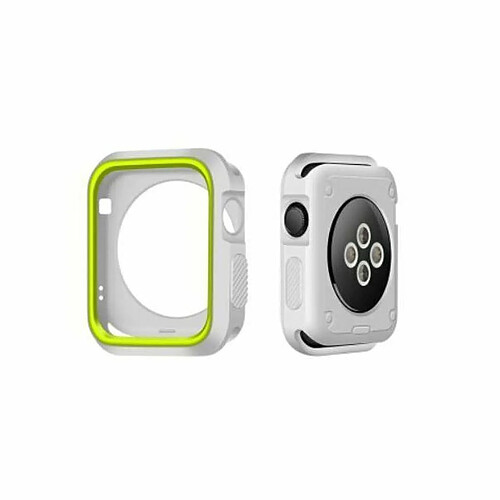 PHONECARE Coque Military Anti-Impact DoubleColor pour Apple Watch Series 8 Aluminum - 41 mm - Gris / Vert Fluorescente