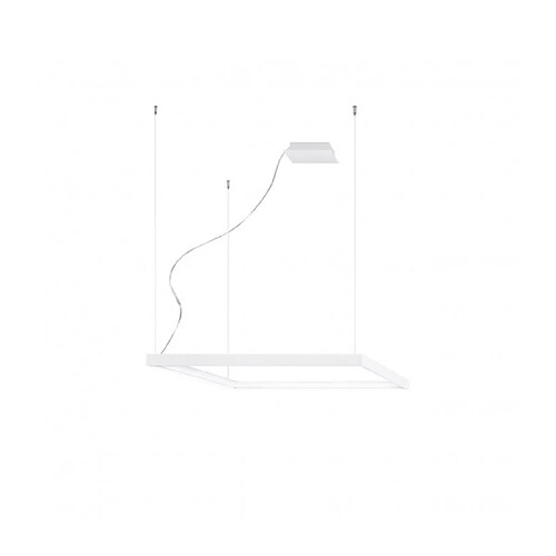 Luminaire Center Plafonnier LED intégré Nelya Integrated Aluminium blanc 1 ampoule 150cm