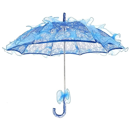 Wewoo Décorations de Fête Mariage Dentelle Coton Parapluie Danser Photographie Prop Bleu