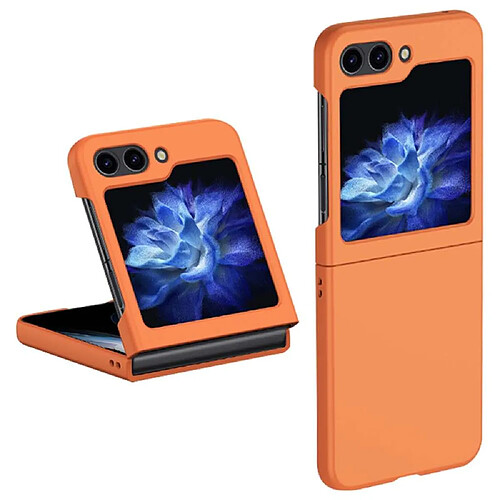 Htdmobiles Coque pour Samsung Galaxy Z Flip 5 5G - housse etui rigide avant et arriere - ORANGE