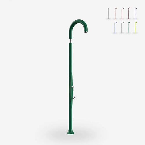 Douche extérieure de jardin au design moderne avec mélangeur Arkema Design Funny Yin T125, Couleur: Vert foncé