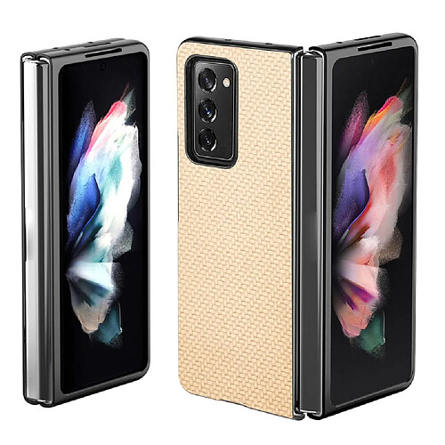 Coque en TPU + PU texture en fibre de carbone, antichoc kaki pour votre Samsung Galaxy Z Fold2 5G