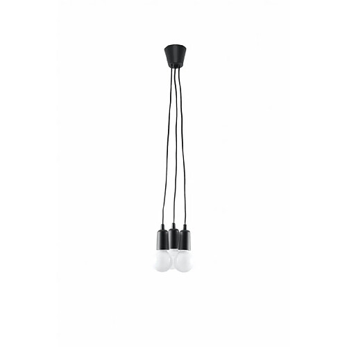 Luminaire Center Suspension DIEGO PVC noir 3 ampoules