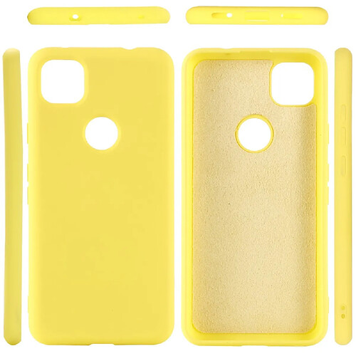 Coque en silicone liquide souple jaune pour votre Google Pixel 4a