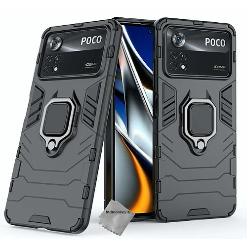 Htdmobiles Coque rigide anti choc pour Xiaomi Poco X4 Pro 5G + film ecran - NOIR