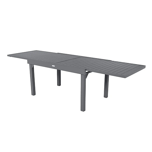 Table extensible rectangulaire alu Piazza 8/10 places Ardoise - Hespéride