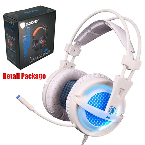 Universal Sades A6 casque de jeu casque de gamer 7.1 surround casque stéréo microphone usb aspiration lumière led jeux d'ordinateur mère bande oreille avec microphone casque casque