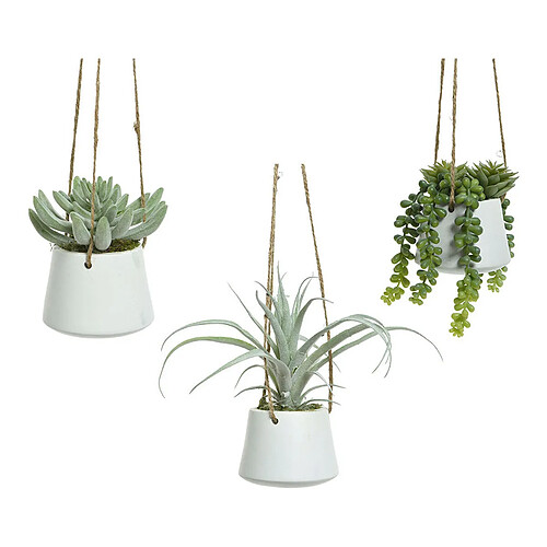 BigBuy Home Plante décorative 800073 Succulent 20 cm A accrocher Artificielle