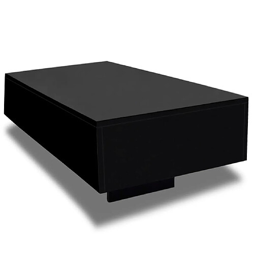 ComfortXL Table Basse Haute Brillance Noir