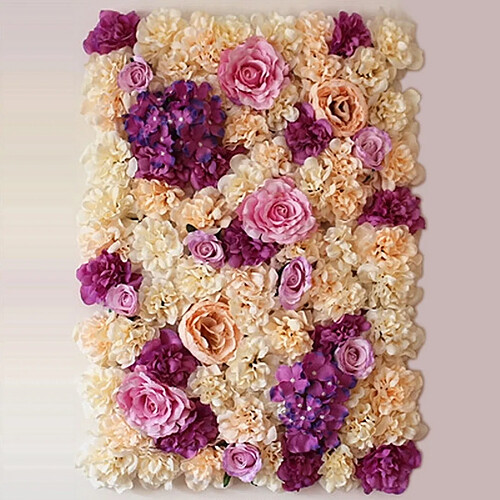 Wewoo Décoration Jardin champagne et rose Violet champagne fleur pivoine Hortensia artificielle cryptage bricolage mur de mariage photo fond, taille: 60cm x 40cm