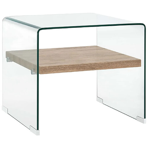 vidaXL Table basse Clair 50x50x45 cm Verre trempé