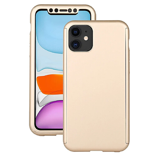 Wewoo Coque Rigide Pour iPhone 11 avec de protection en verre trempé doré