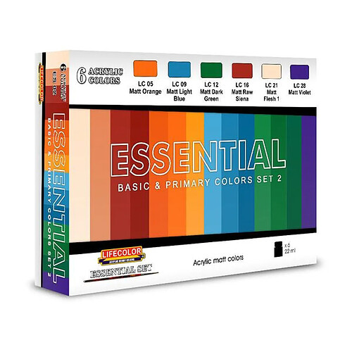 Essential Basic & Primary Colors Set 2 - Lifecolor