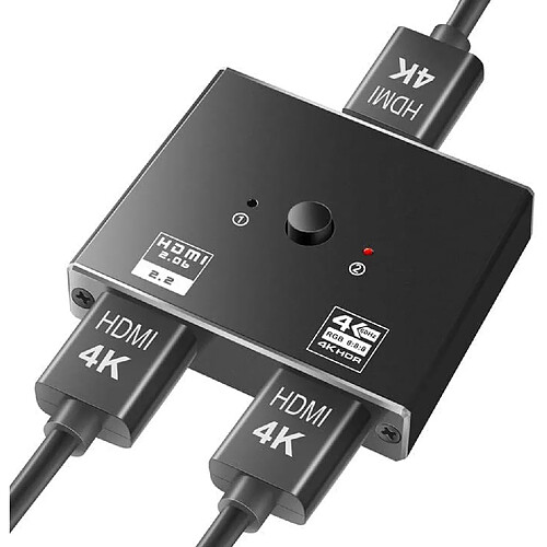 INF Commutateur HDMI 2.0 2 entrées 1 sortie Répartiteur HDMI 4K 1 entrée 2 sorties