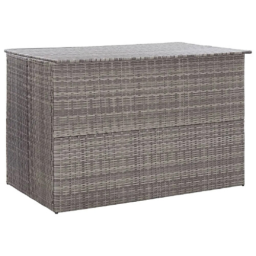 vidaXL Boîte de rangement de jardin gris 150x100x100 cm résine tressée