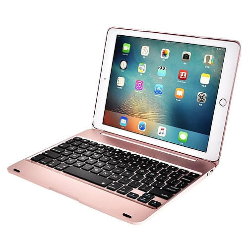 Wewoo Clavier QWERTY Universel or rose pour iPad 9.7 2018 et Air & Air 2 Pro 9.7 nouvel 9.7 pouces 2017 ABS ultra-mince type de couverture de flip Bluetooth horizontal étui en cuir F19B