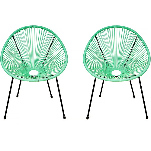 Habitat Et Jardin Lot de 2 fauteuils de jardin Ania - Vert