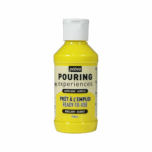 Pebeo Peinture pouring acrylique brillante - Jaune - 118 ml