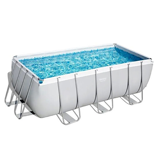 Bestway Piscine tubulaire rectangle power steel 4.12 x 2.01 x h.1.22 m - filtre à sable