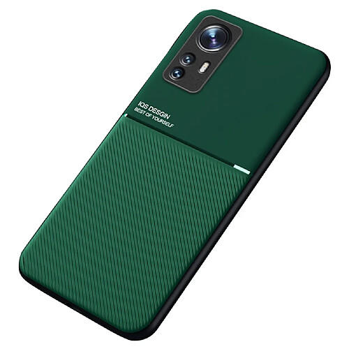 Coque en TPU + PU motif lignes vert pour votre Xiaomi 12/12X