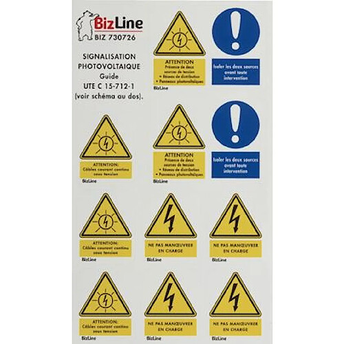 kit de signalisation - pour installation photovoltaique - bizline 730726