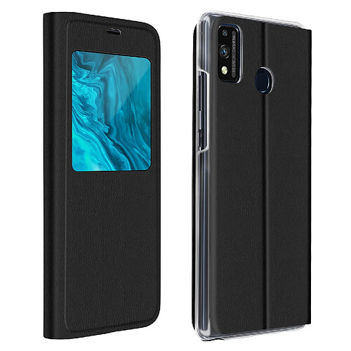 Avizar Étui Honor 9X Lite Fenêtre d'Affichage Clapet Folio Ultra-fin noir