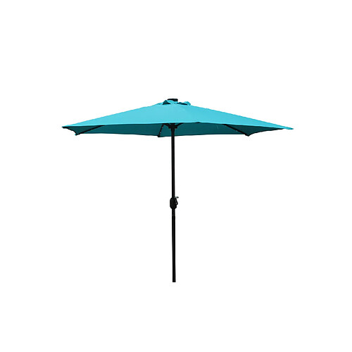 Concept Usine Parasol droit rond led diamètre 2,66 m bleu AMALFI