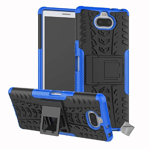 Htdmobiles Coque rigide anti choc pour Sony Xperia 10 + verre trempe - BLEU