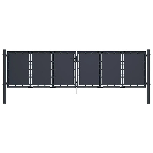 vidaXL Portail de jardin Acier 400 x 125 cm Anthracite