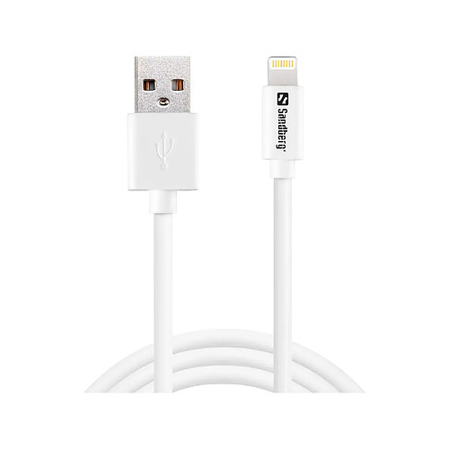 Sandberg USB>Lightning 2m AppleApproved Blanc