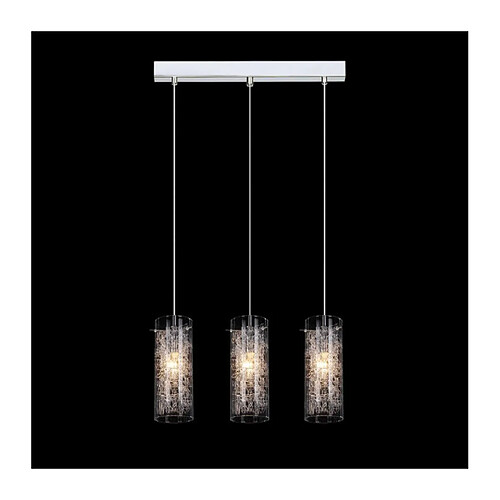 Luminaire Center Suspension Ibiza Métal Chrome 3 ampoules 26cm