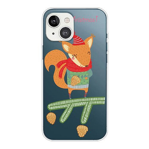 Coque en TPU anti-rayures, motif de noël, flexible pour votre iPhone 14 Plus - écureuil