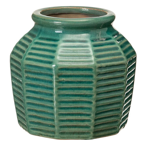 BigBuy Home Cache-pot Bleu foncé Céramique 15,5 x 15,5 x 14,5 cm