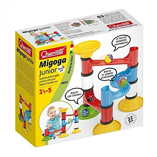 Quercetti Migoga Junior Marble Run First Ball Track Set for Ages 18 Months + (Made in Italy)